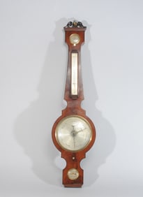 Antique Mahogany Banjo Barometer