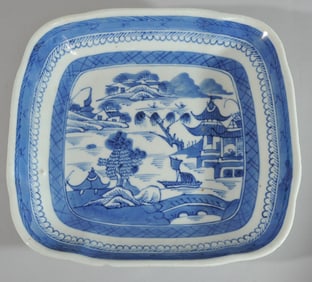 19th C. Chinese Export Canton Square Dish
