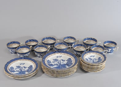 34 Pcs. Booth's Real Old Willow China