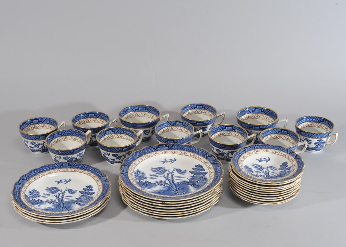 34 Pcs. Booth's Real Old Willow China (1 of 8)