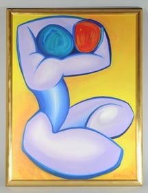 Large 20th C. Abstract Oil on Canvas