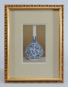 Lithograph Still Life, Blue & White Vase