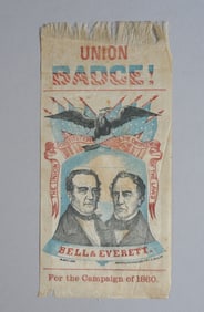 1860 Constitutional Union Party Silk Jugate Badge