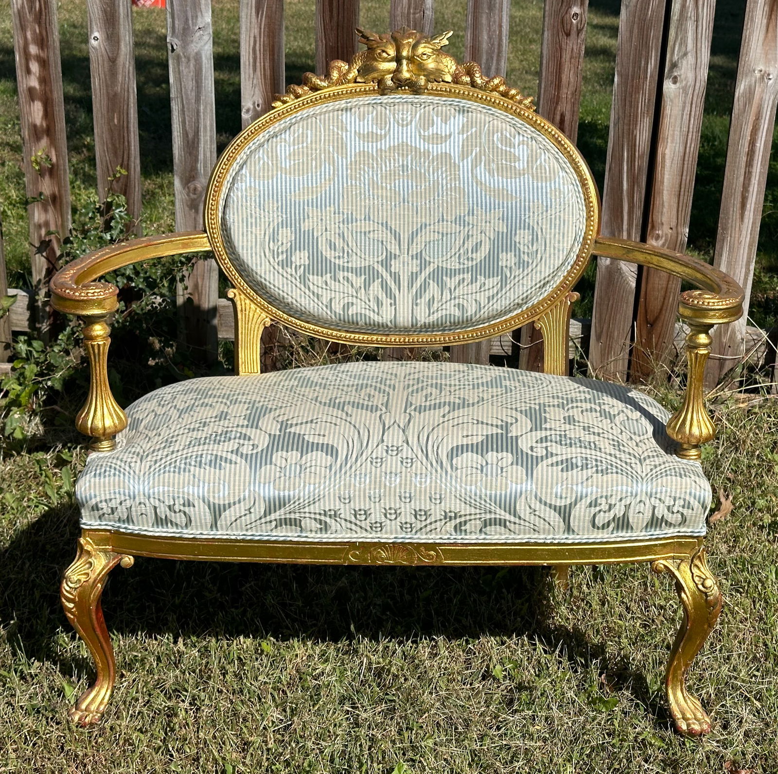 Italian or French Gilt and Upholstered Settee (1 of 7)