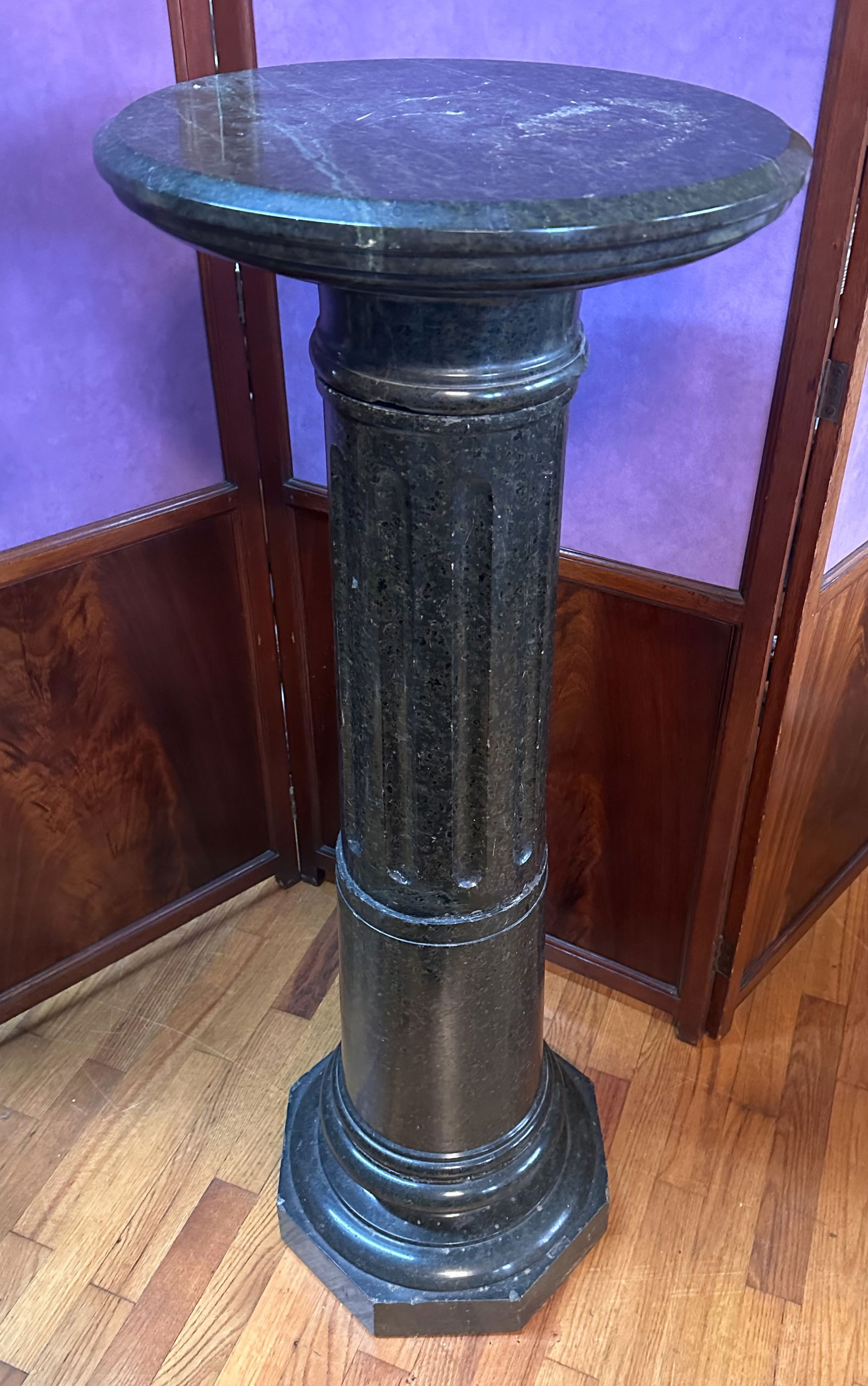 Vintage Green Marble Pedestal Column (1 of 5)