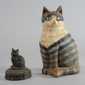 Two Cast Iron Cat Doorstops