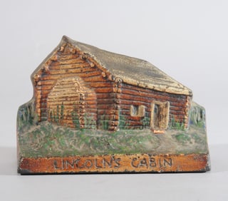 Cast Iron "Lincoln's Cabin" Doorstop