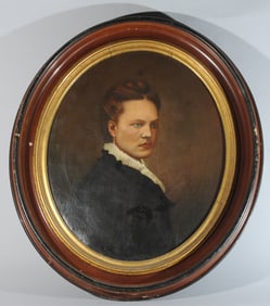 19th C. Oil on Canvas Portrait of a Lady