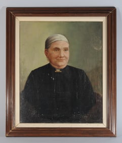 19th C. Signed Oil on Canvas Portrait of a Lady