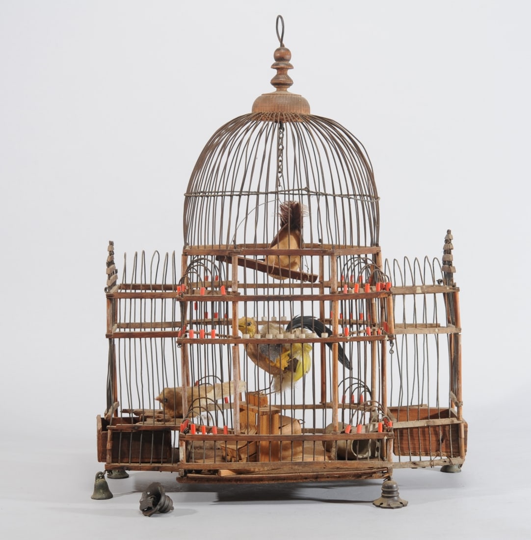 Antique Dome Top Wood & Wire Birdcage (1 of 9)