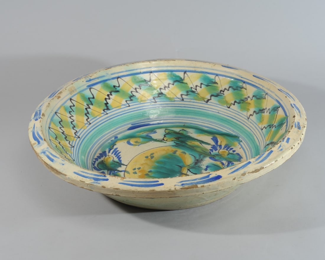 Large 19th C. Spanish Majolica Bowl (1 of 14)