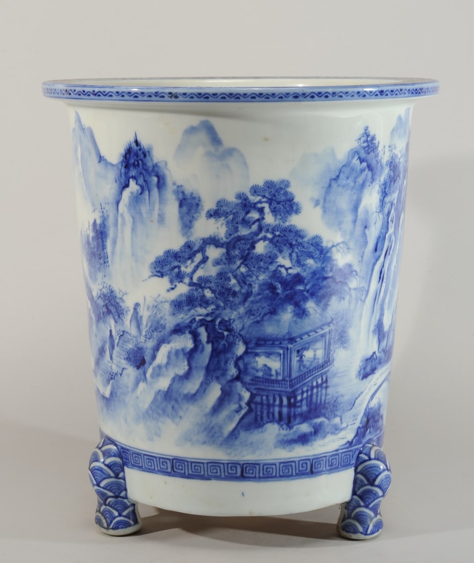 Japanese Blue & White Sometsuke Jardiniere (1 of 12)