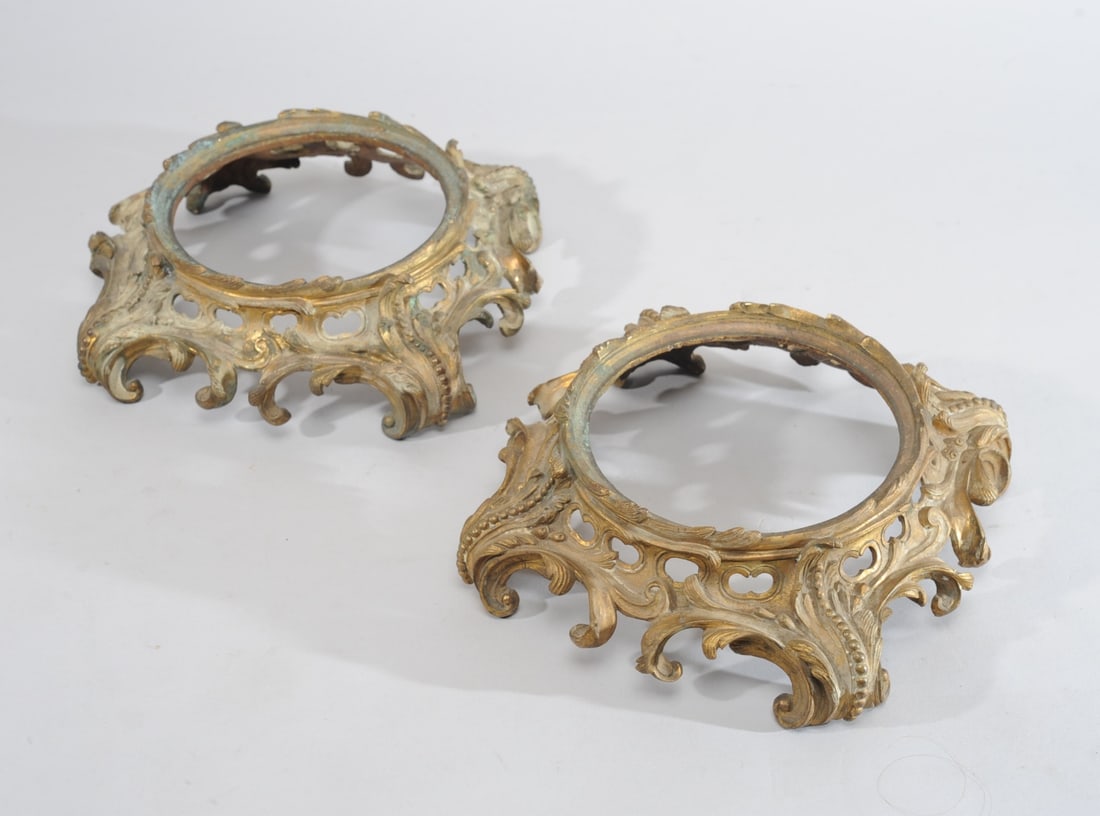 Pair 19th C. French Ormolu Vase Stand (1 of 5)