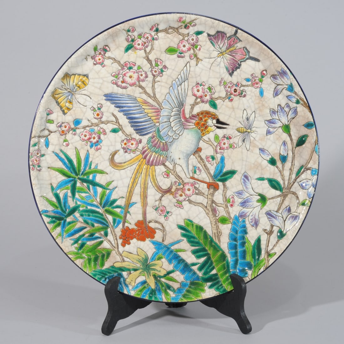 French Longwy Pottery Charger (1 of 6)