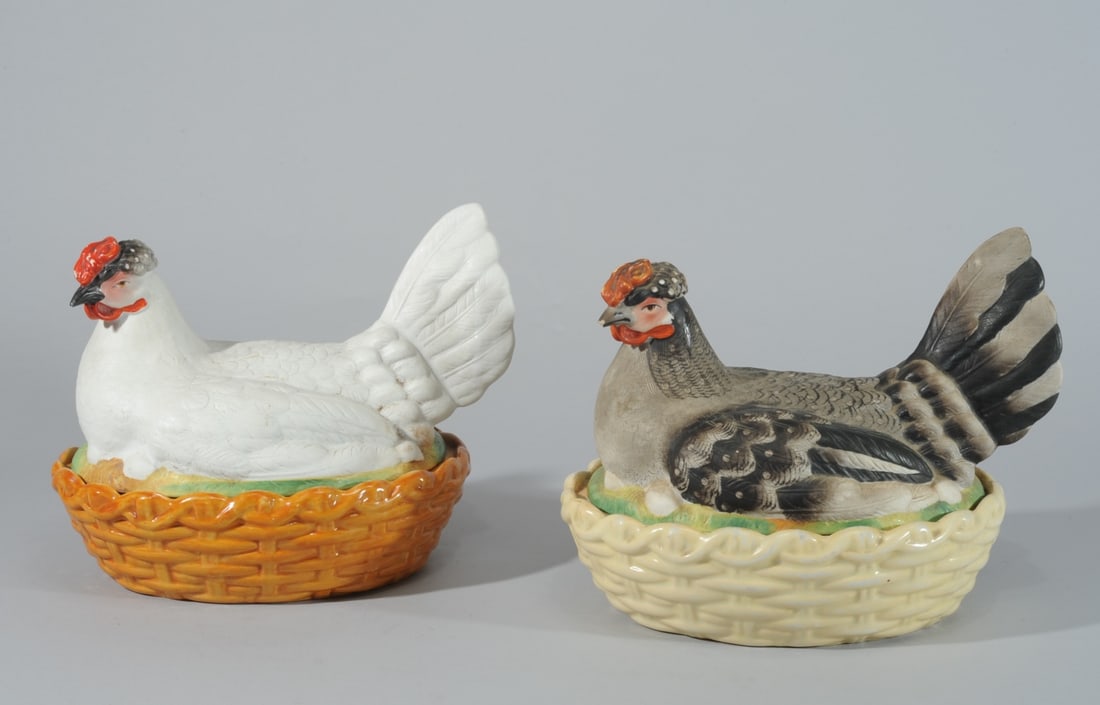 Two 19th C. Staffordshire Hen on Nest (1 of 13)