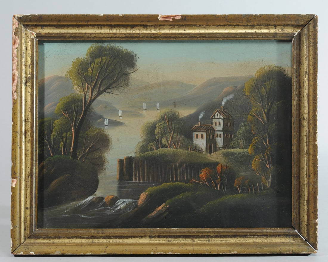 19th C. Folk Art Oil Painting Auction