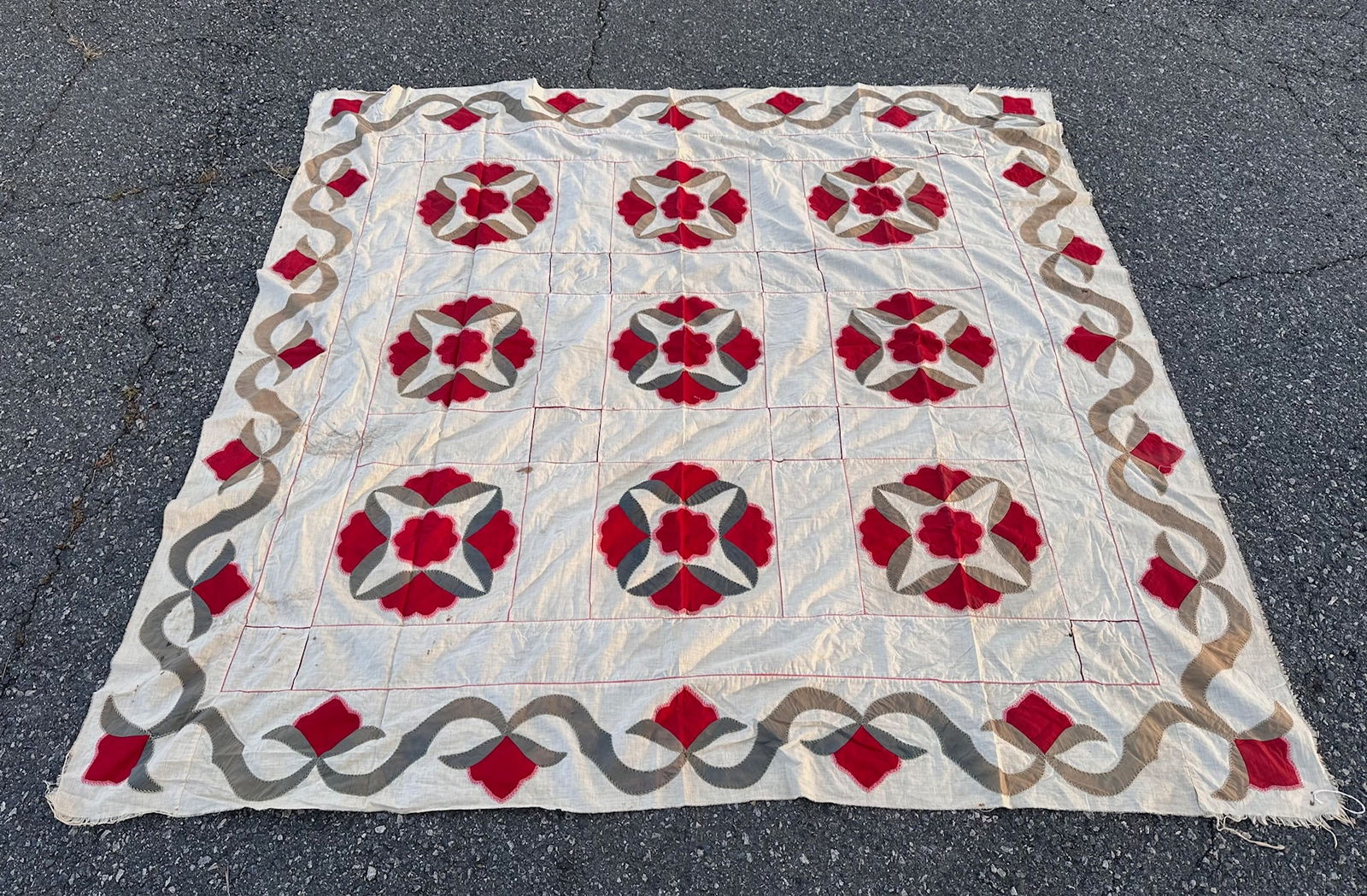 Antique American Applique Quilt Top (1 of 8)