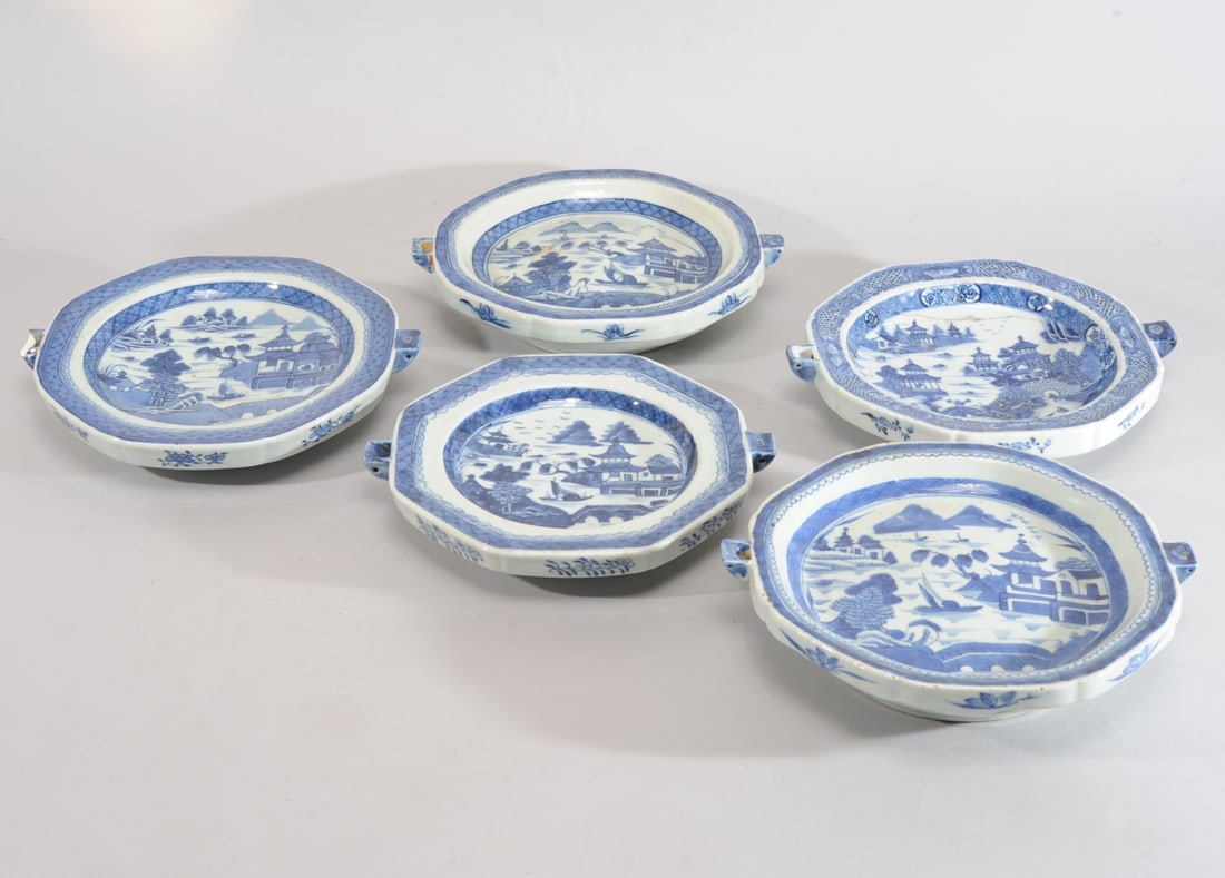 5 Chinese Export Porcelain Canton Food Warmers (1 of 9)