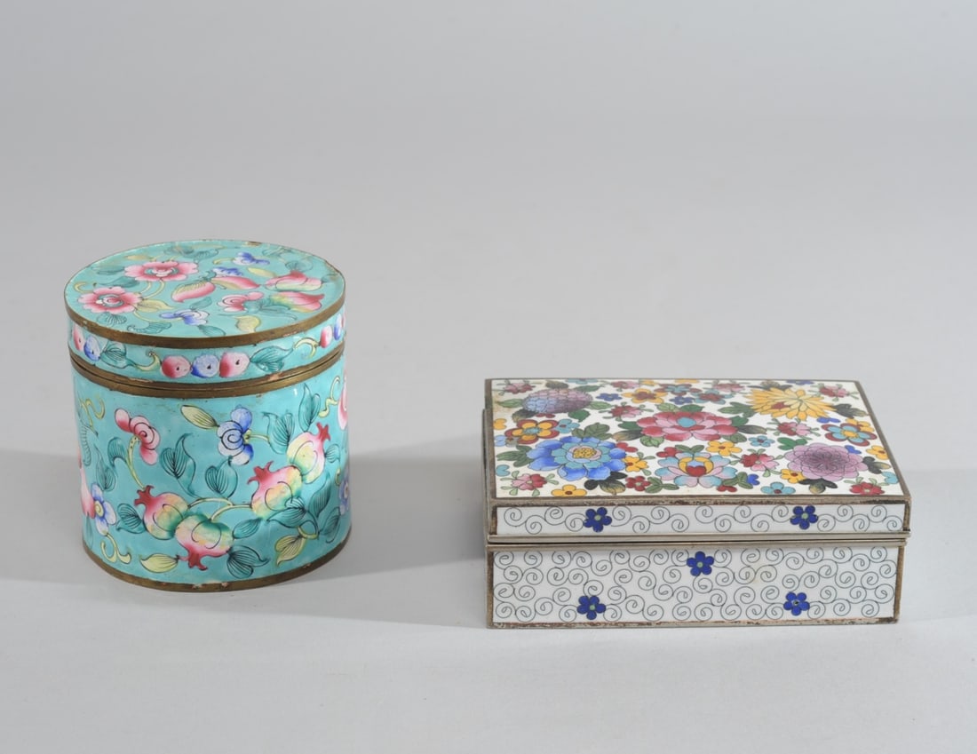 Chinese Canton Enamel, Cloisonne Boxes (1 of 9)