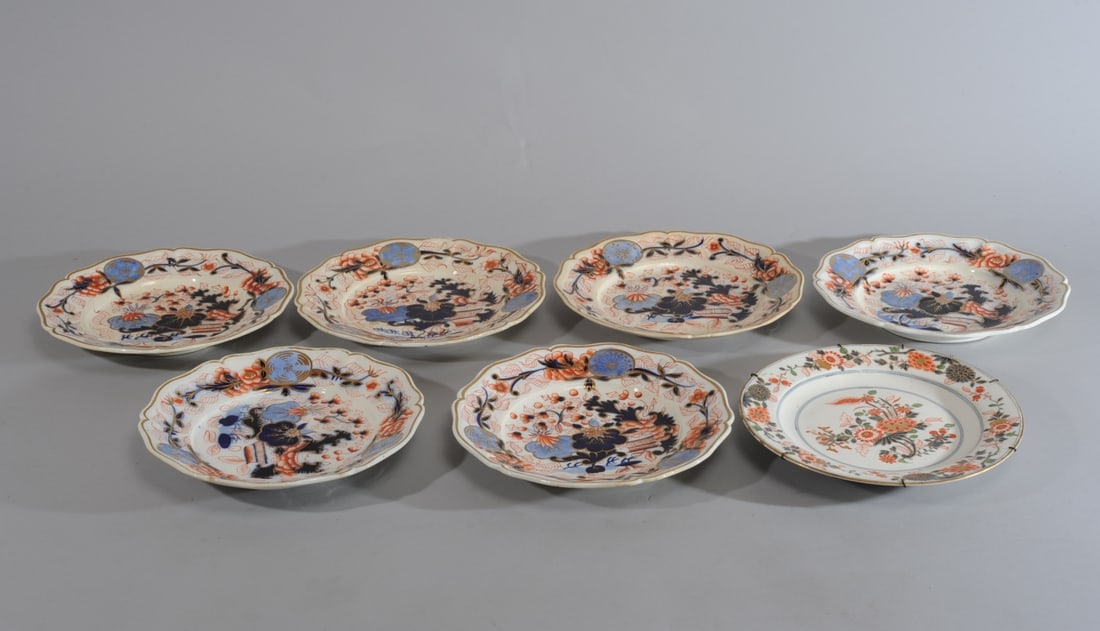 6 English Imari Plates+ Royal Vienna Imari Plate (1 of 9)