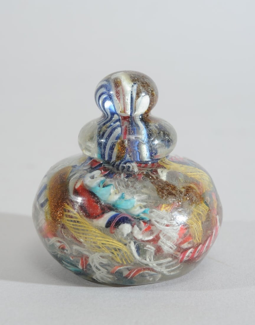 19th C Art Glass Scrambled Triple Paperweight (1 of 4)