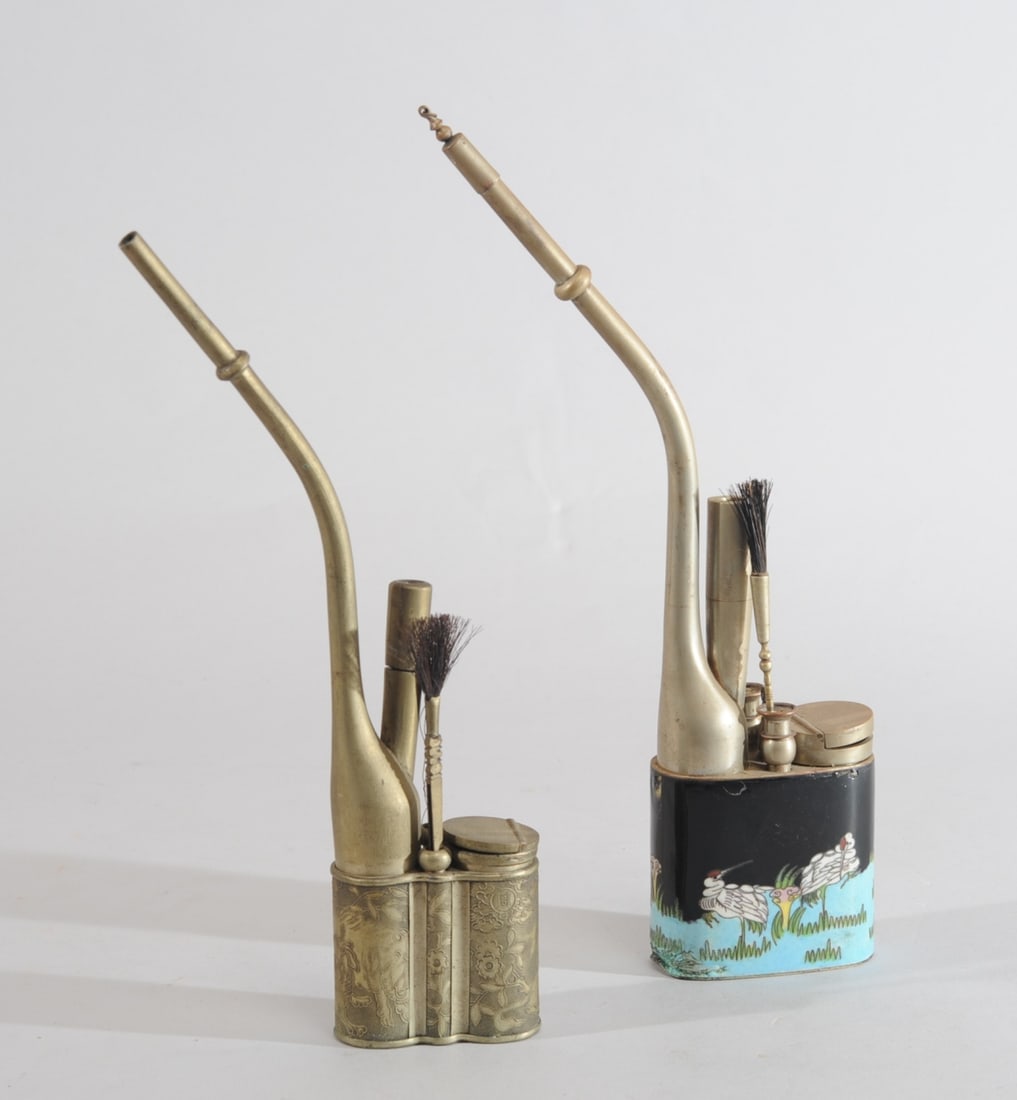 Two 19th C. Chinese Opium Pipes (1 of 6)