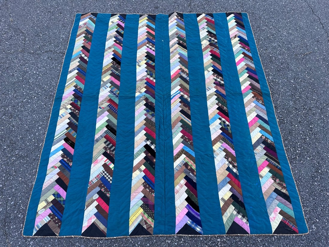 19th C. Silk Pieced Quilt (1 of 14)