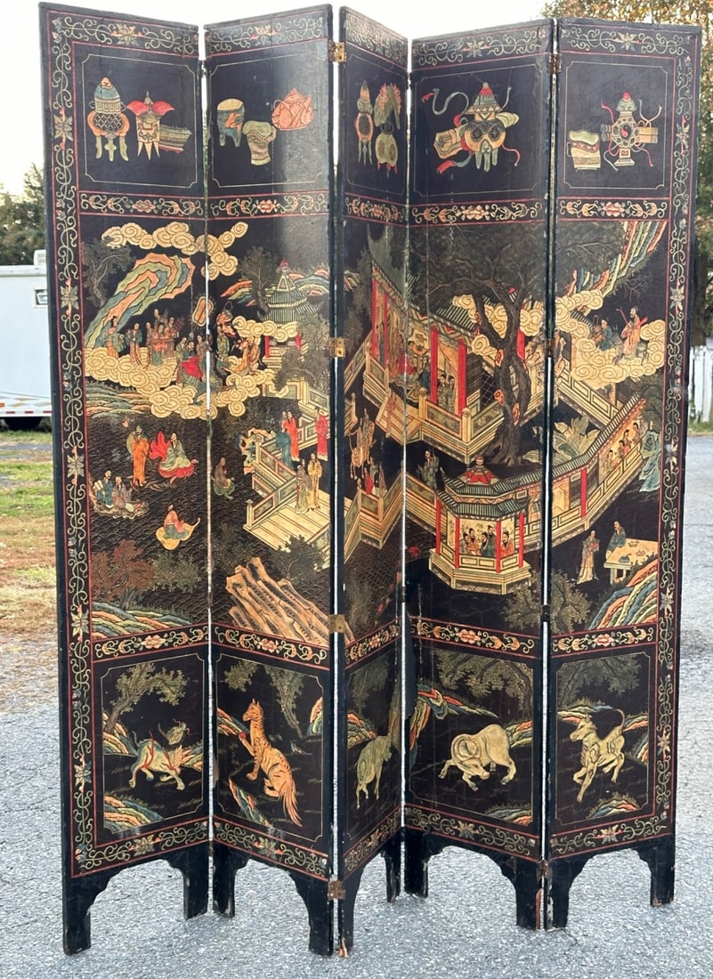 18/19 C. Chinese Coromandel Lacquer Screen (1 of 20)