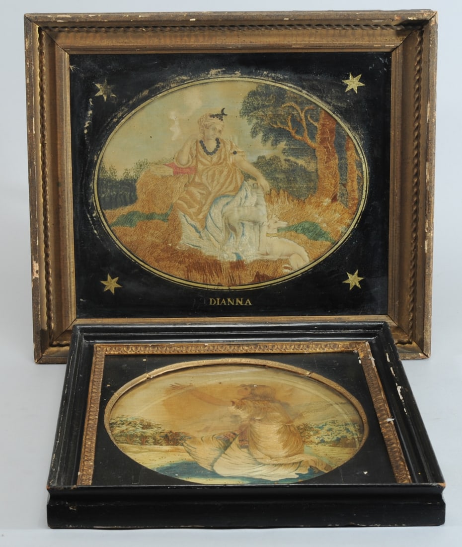 Two 19th C. Needlework Pictures (1 of 7)