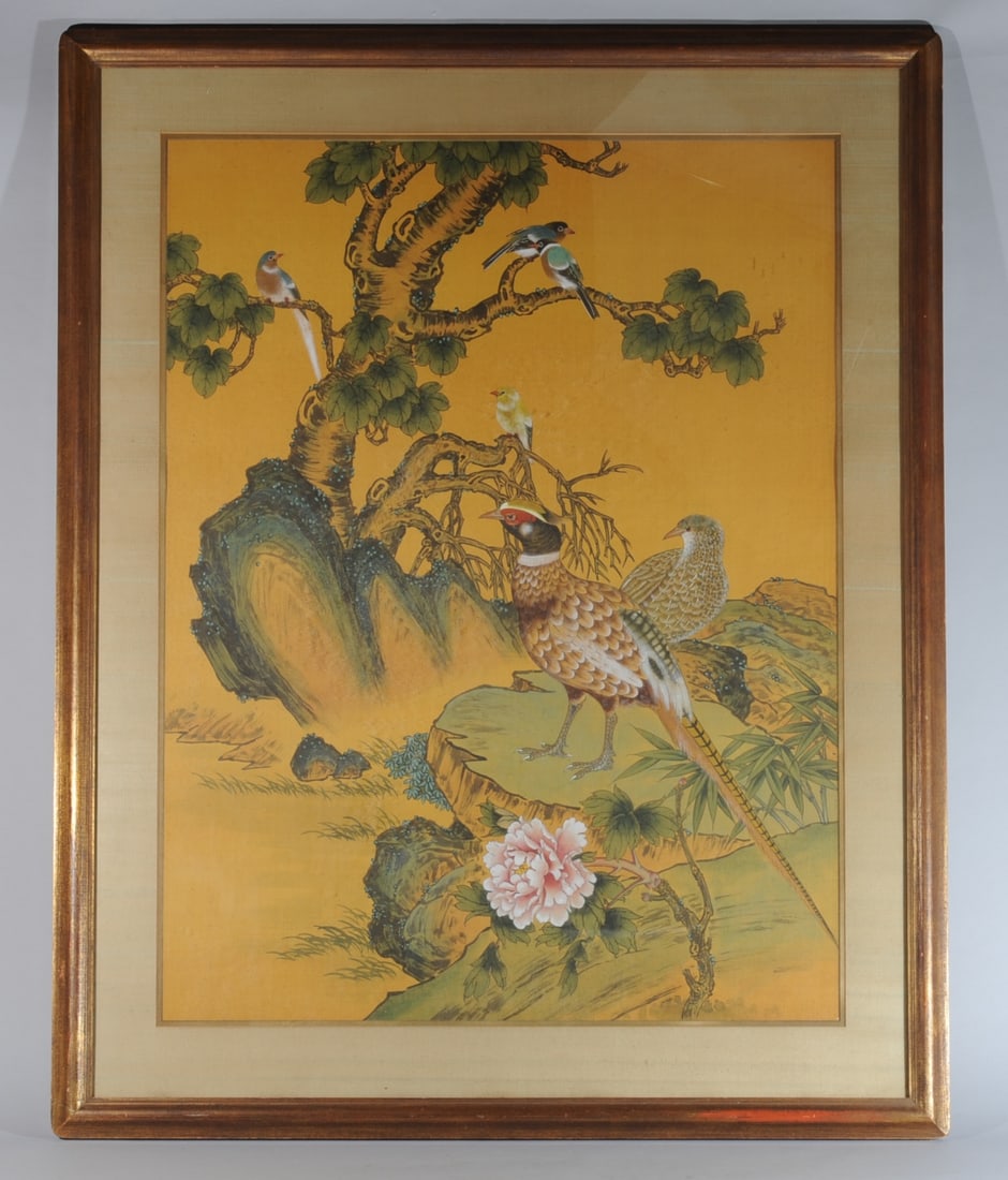 Large Chinese Bird & Flower Painting (1 of 5)