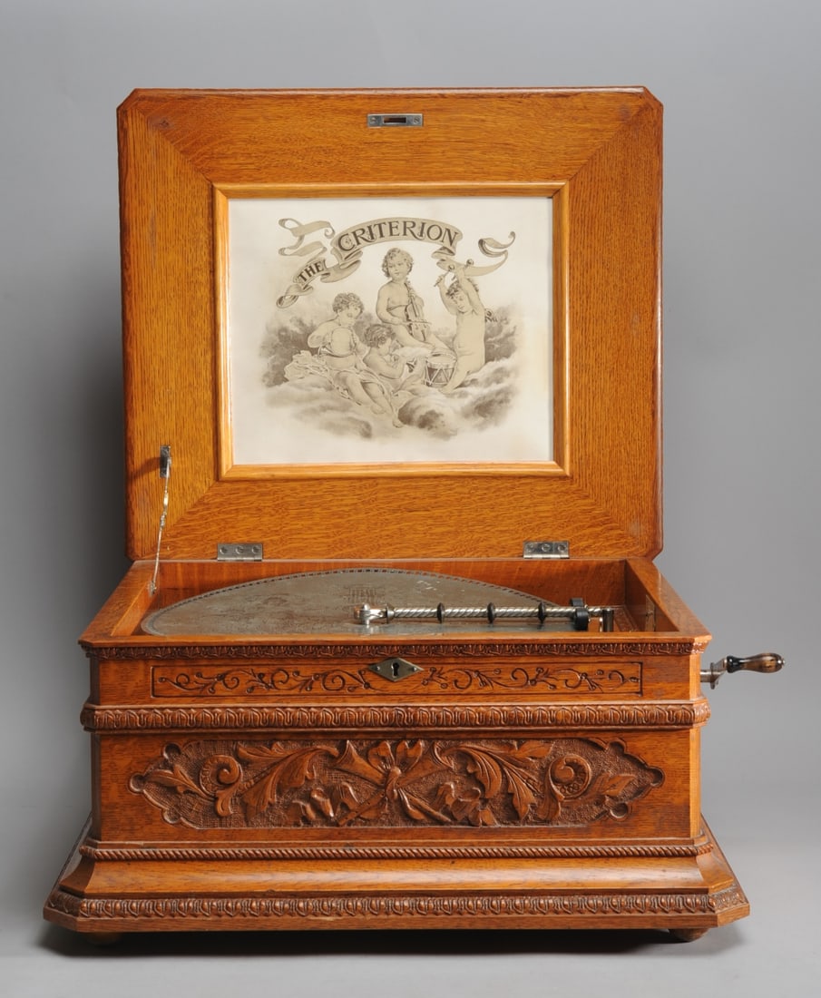 The Criterion Heavily Carved Oak Music Box + (1 of 11)