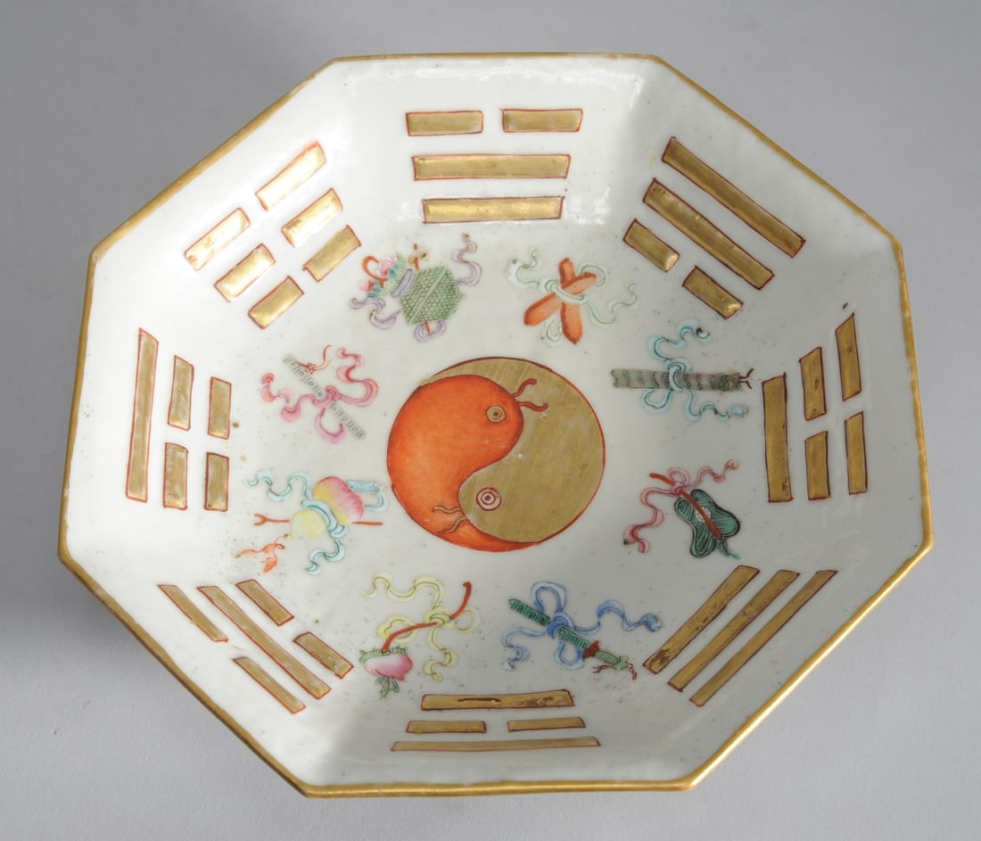 19th C. Chinese Famille Rose Bagua Bowl (1 of 8)