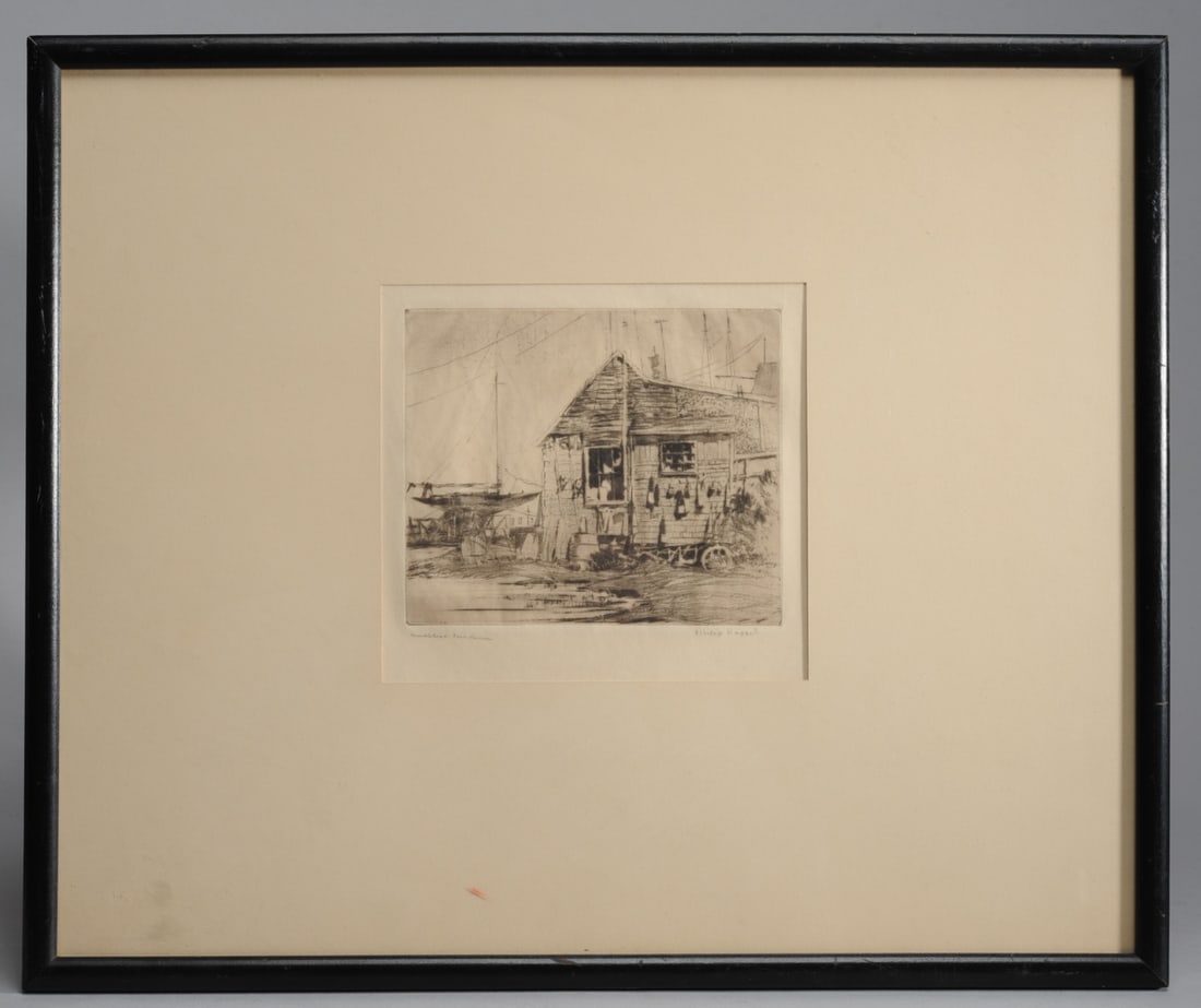 Philip Kappel Signed Etching Marblehead Scene (1 of 3)