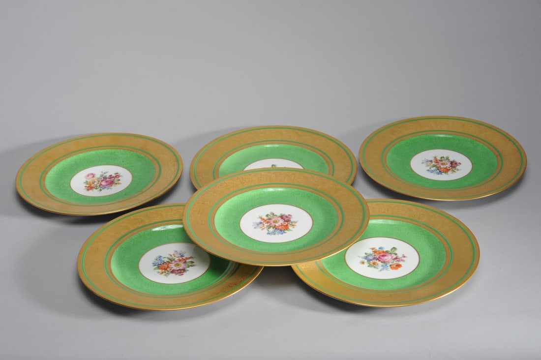 Five Gold Rim Bavaria Dinner Plates (1 of 6)
