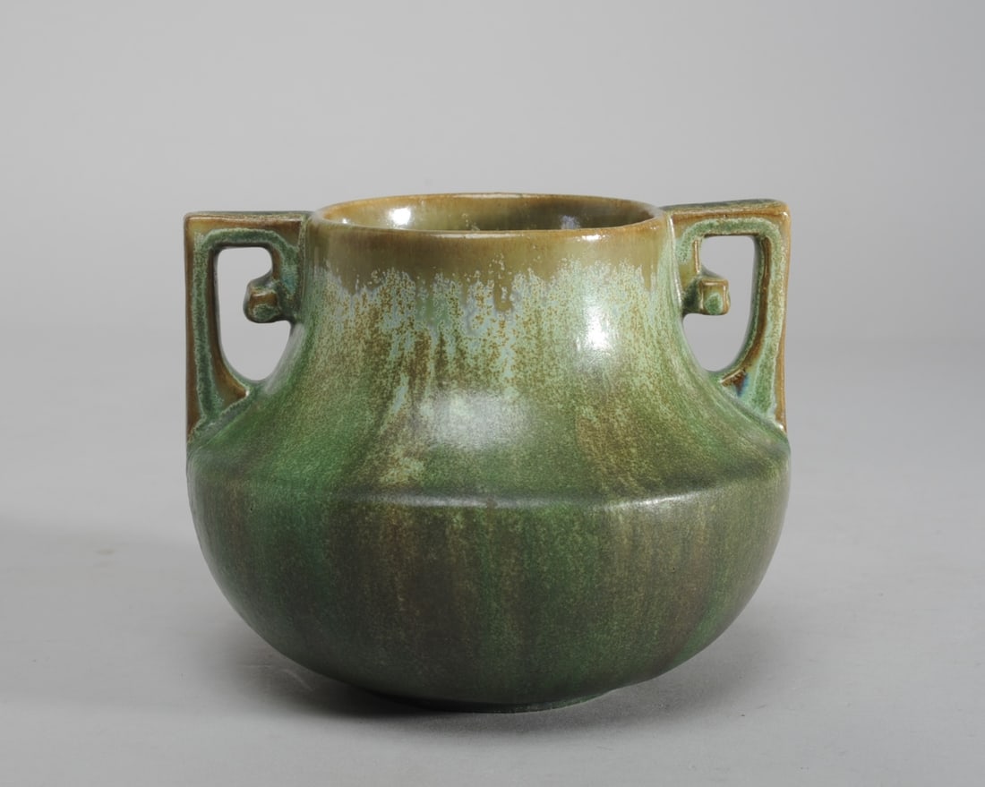 Fulper Chinese-Style Double Handle Pottery Vase (1 of 4)