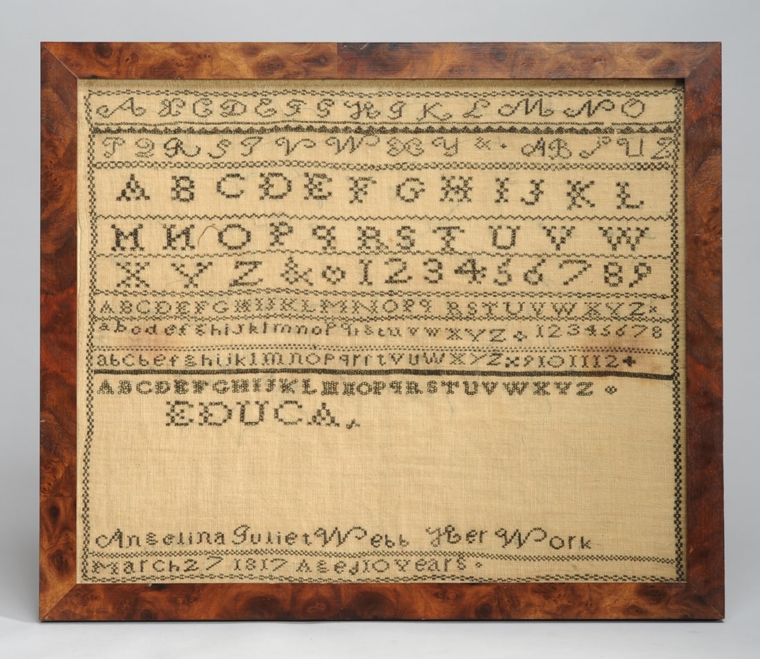 1817 Sampler by Angelina Juliet Webb, 10 Years (1 of 6)