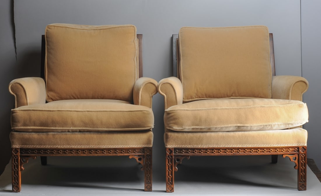 Pair Upholstered Club Chairs (1 of 8)