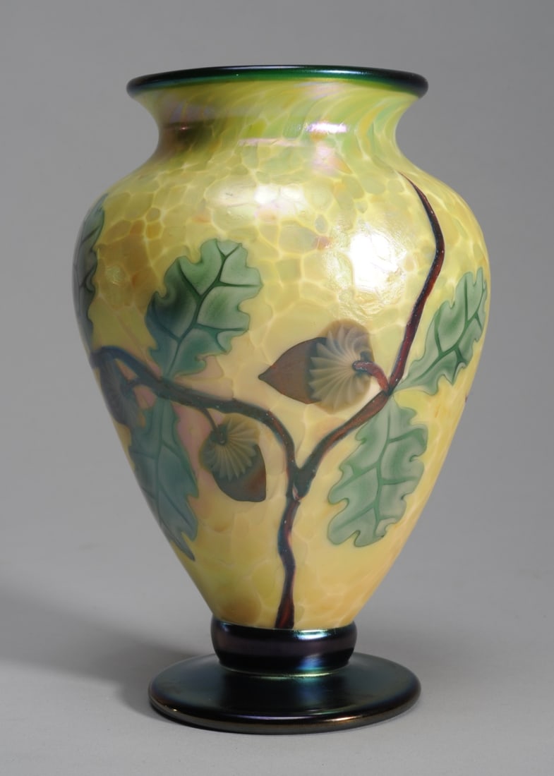 Orient & Flume Art Glass Acorn Vase Carter Sherwin (1 of 5)