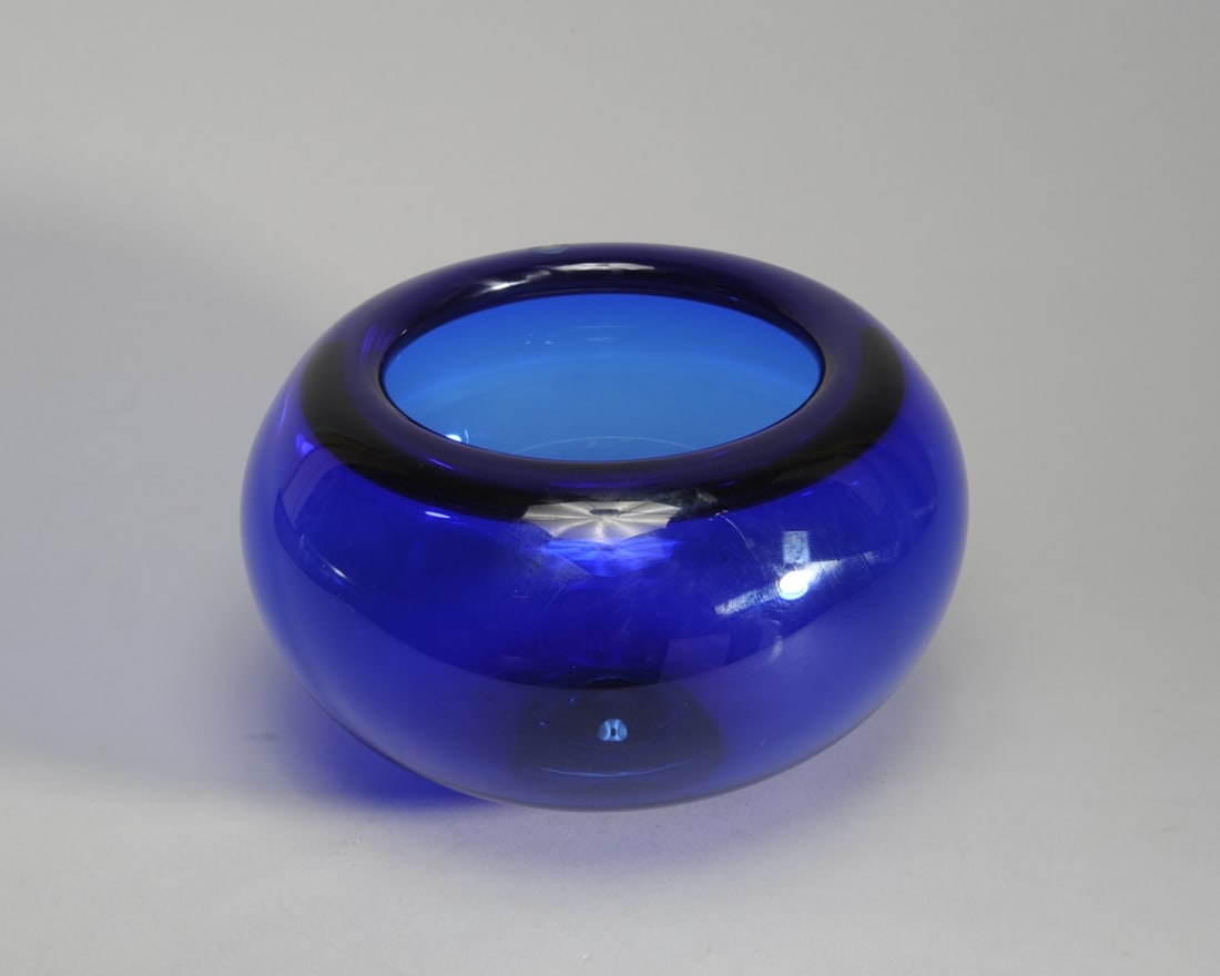 Royal Copenhagen Cobalt Blue Crystal Bowl (1 of 4)
