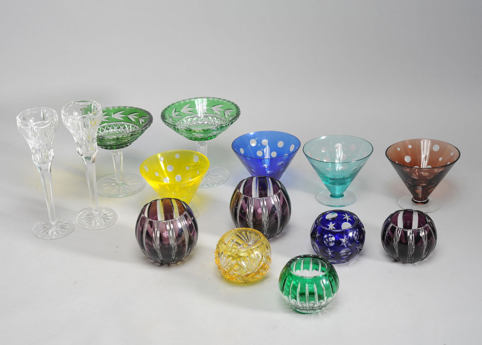 Mixed Grouping Colored Crystal / Glass (1 of 9)