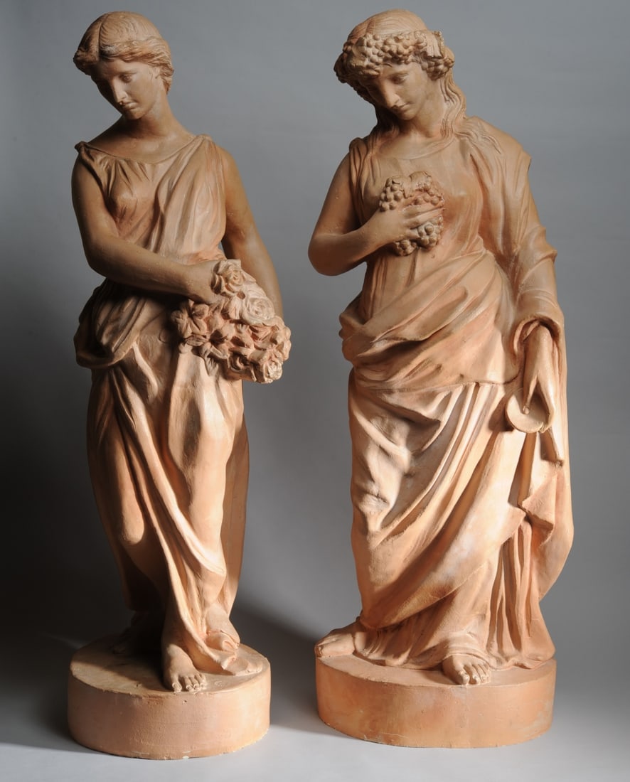 Large Pr Italian Faux Terracotta Classical Figures (1 of 20)