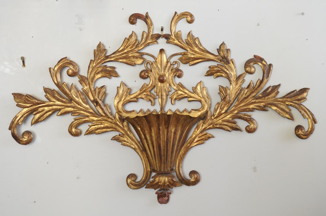 Vintage Italian Gilt Metal Wall Pocket (1 of 5)