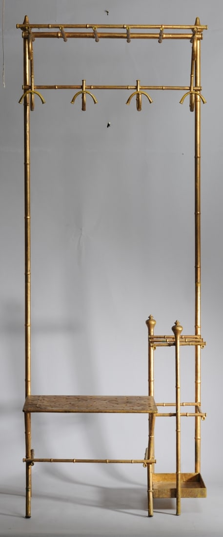 Vintage Hollywood Regency Faux Bamboo Hall Tree (1 of 6)