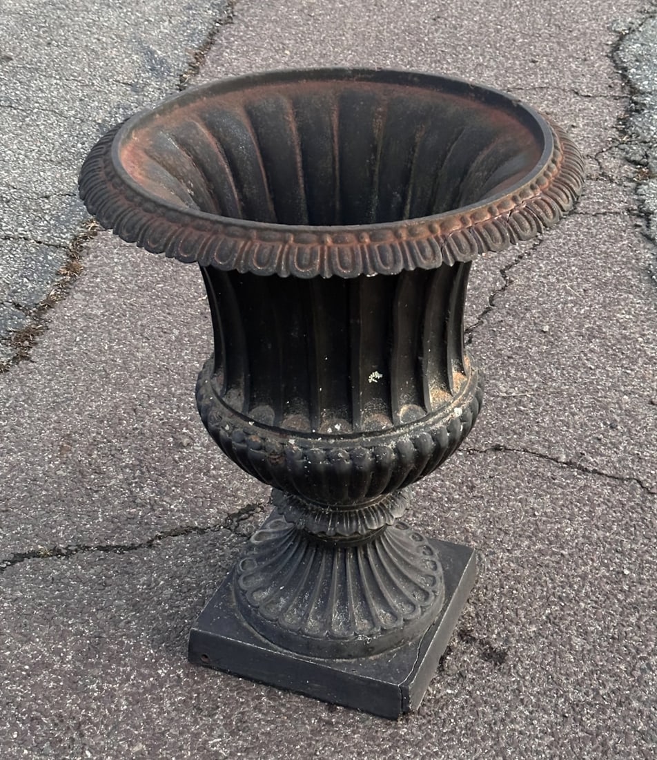 French Style Cast Iron Urn Form Planter (1 of 6)
