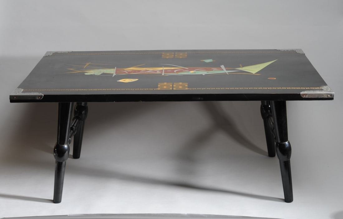 Mid 20th C. Korean Folding Lacquer Tea Table (1 of 6)