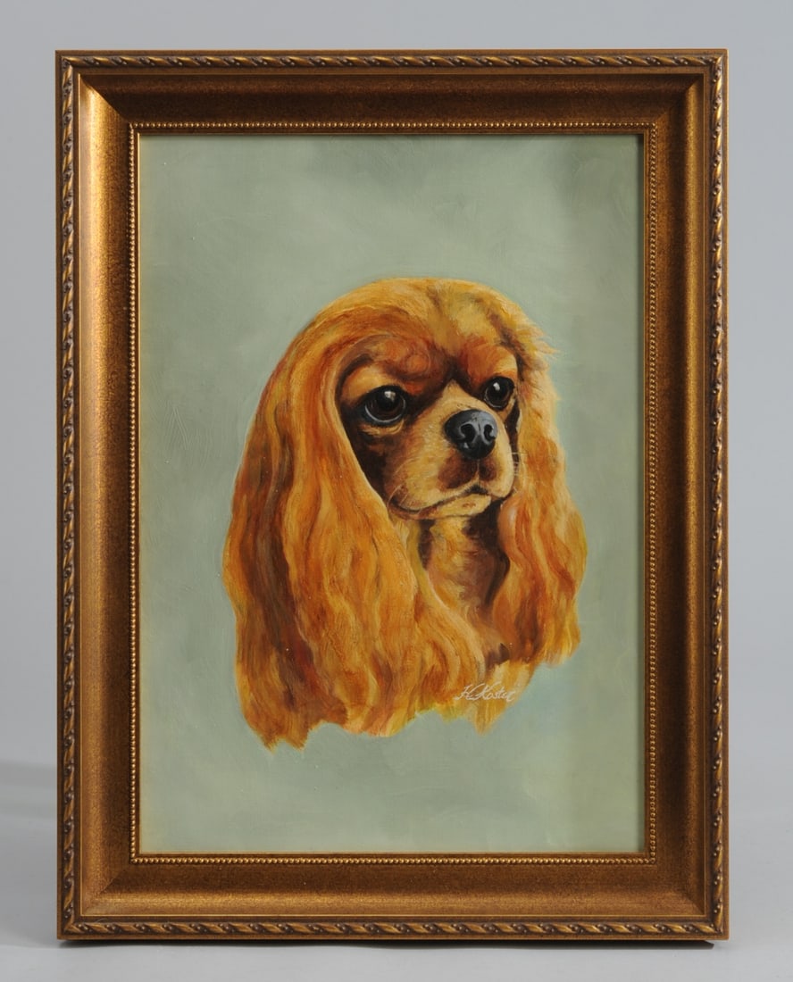 Painting of a Cav. King Charles Ruby Spaniel (1 of 3)