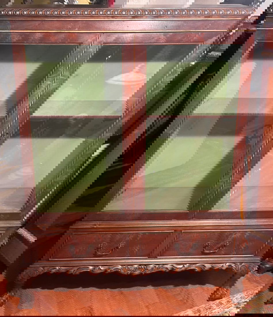 Vintage Double Drawer Glass Front Display Cabinet (1 of 7)