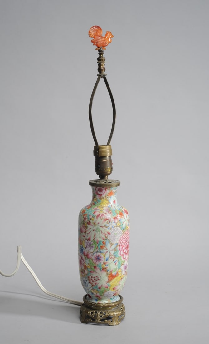 Antique Chinese Millefleur Vase as Lamp (1 of 5)