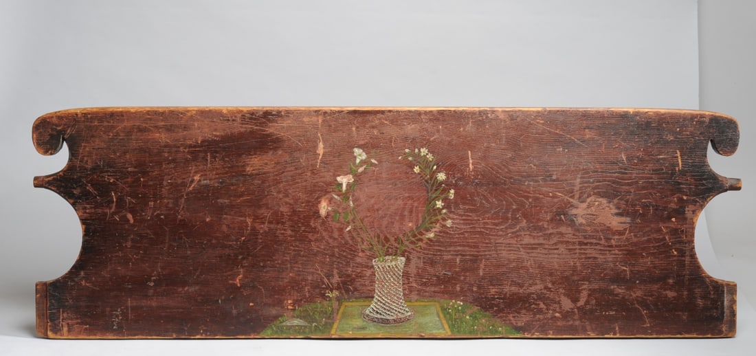 Antique Folk Art Painted Headboard (1 of 9)