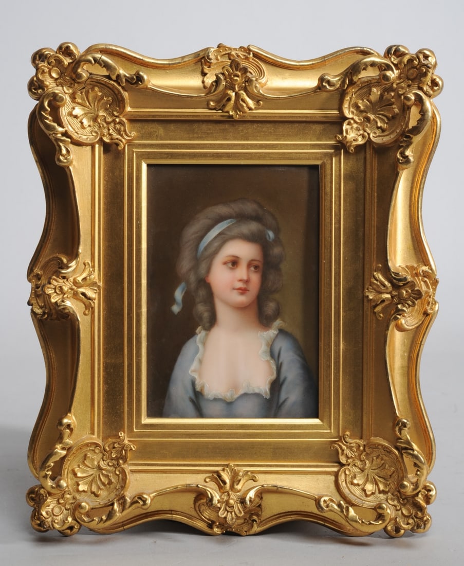 German Hand-Painted Porcelain Plaque c.1900 (1 of 5)